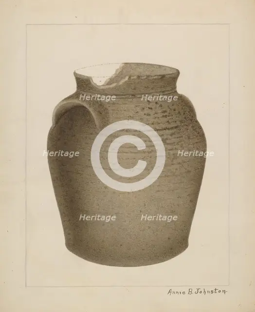 Stoneware Jar, c. 1937. Creator: Annie B Johnston.