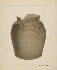 Stoneware Jar, c. 1937. Creator: Annie B Johnston