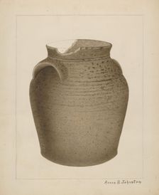 Stoneware Jar, c. 1937. Creator: Annie B Johnston