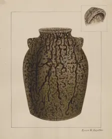 Stoneware Jar, c. 1937. Creator: Annie B Johnston