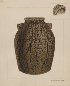 Stoneware Jar, c. 1937. Creator: Annie B Johnston