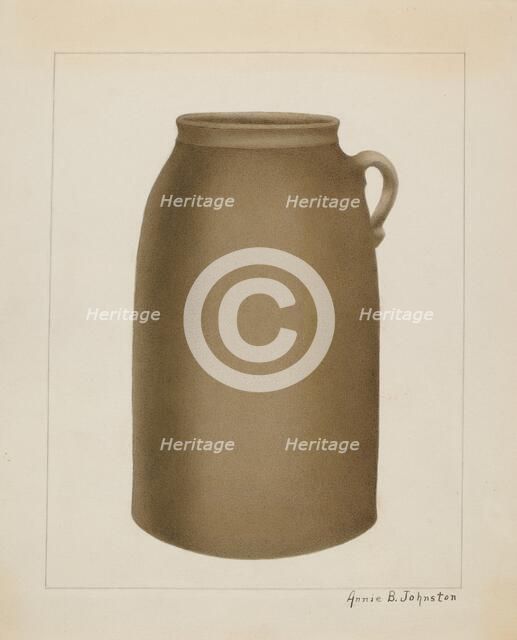 Stoneware Jar, c. 1937. Creator: Annie B Johnston.