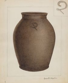 Stoneware Jar, c. 1937. Creator: Annie B Johnston