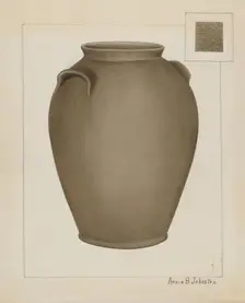Stoneware Jar, c. 1937. Creator: Annie B Johnston