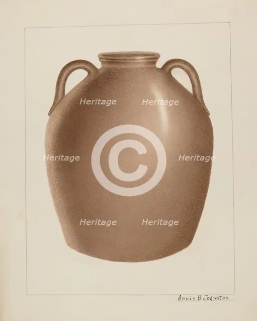 Stoneware Jar, c. 1937. Creator: Annie B Johnston.