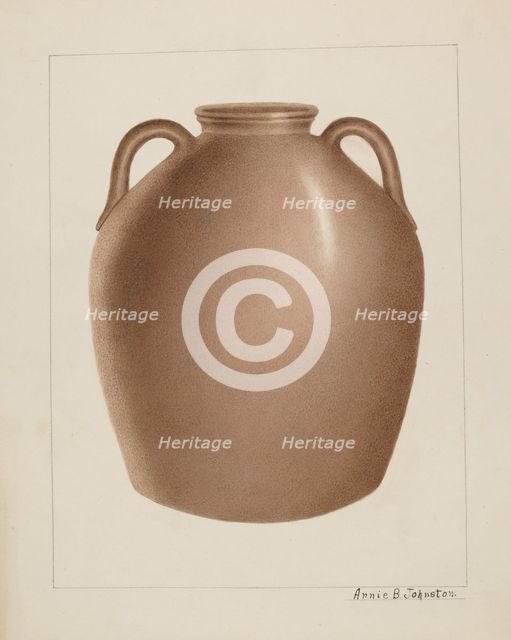 Stoneware Jar, c. 1937. Creator: Annie B Johnston.