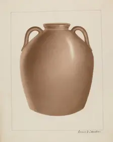 Stoneware Jar, c. 1937. Creator: Annie B Johnston