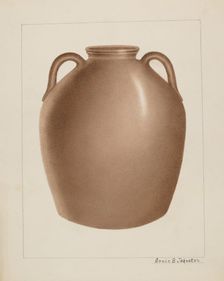 Stoneware Jar, c. 1937. Creator: Annie B Johnston