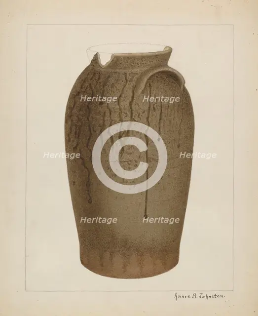 Stoneware Jar, c. 1937. Creator: Annie B Johnston.