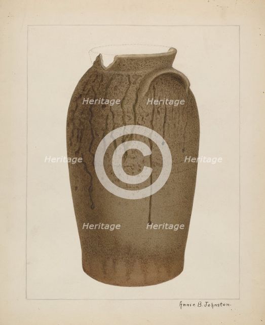 Stoneware Jar, c. 1937. Creator: Annie B Johnston.