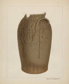 Stoneware Jar, c. 1937. Creator: Annie B Johnston