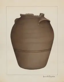 Stoneware Jar, c. 1937. Creator: Annie B Johnston
