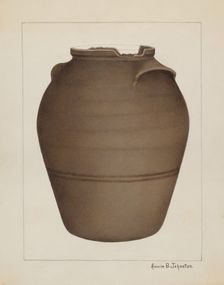 Stoneware Jar, c. 1937. Creator: Annie B Johnston