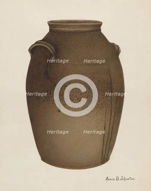 Stoneware Jar, c. 1937. Creator: Annie B Johnston.