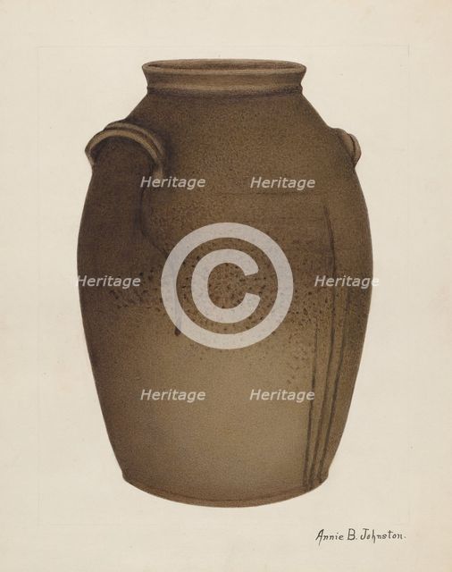 Stoneware Jar, c. 1937. Creator: Annie B Johnston.