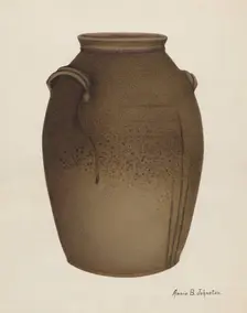 Stoneware Jar, c. 1937. Creator: Annie B Johnston