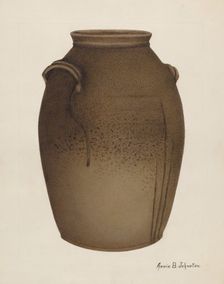 Stoneware Jar, c. 1937. Creator: Annie B Johnston