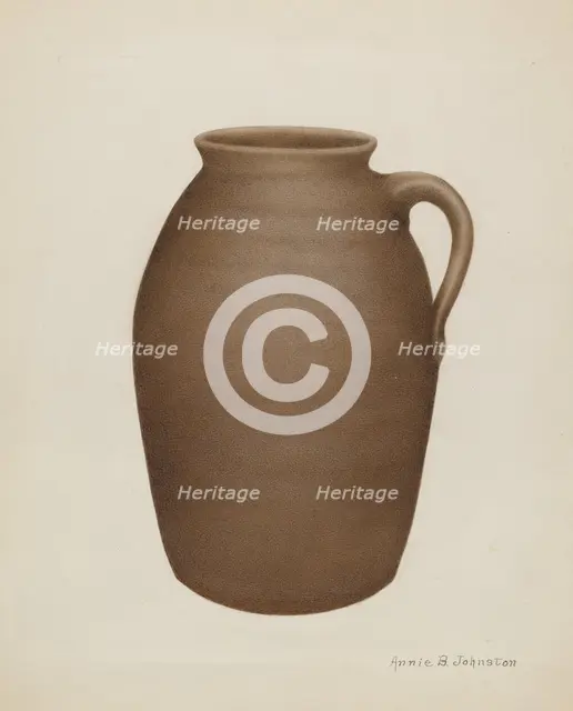 Stoneware Jar, c. 1937. Creator: Annie B Johnston.