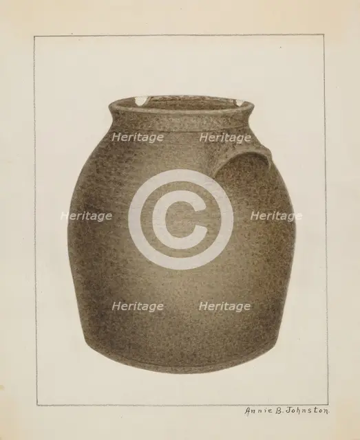 Stoneware Jar, c. 1937. Creator: Annie B Johnston.