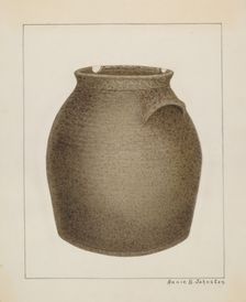 Stoneware Jar, c. 1937. Creator: Annie B Johnston