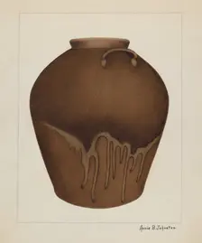 Stoneware Jar, c. 1937. Creator: Annie B Johnston