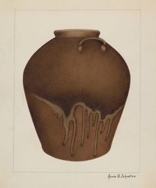 Stoneware Jar, c. 1937. Creator: Annie B Johnston