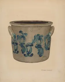 Stoneware Jar, c. 1937. Creator: Richard Barnett