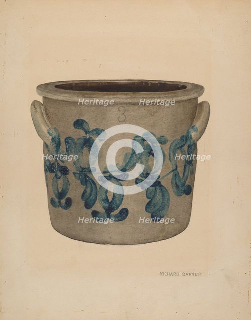 Stoneware Jar, c. 1937. Creator: Richard Barnett.