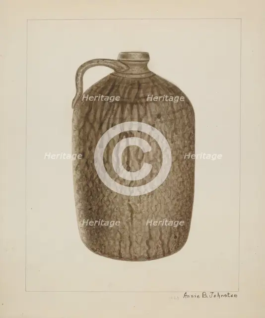 Stoneware Jar, c. 1938. Creator: Annie B Johnston.