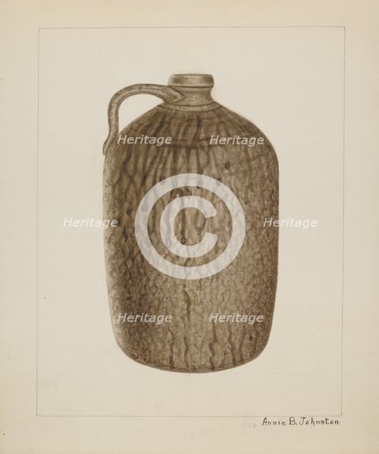 Stoneware Jar, c. 1938. Creator: Annie B Johnston.