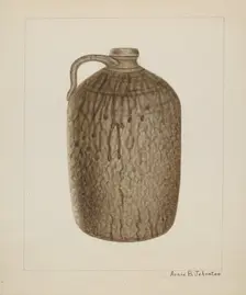 Stoneware Jar, c. 1938. Creator: Annie B Johnston