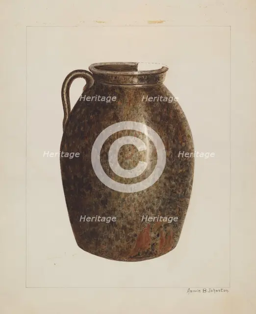 Stoneware Jar, c. 1938. Creator: Annie B Johnston.