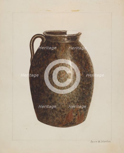 Stoneware Jar, c. 1938. Creator: Annie B Johnston.