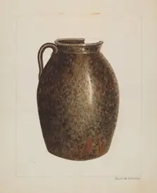 Stoneware Jar, c. 1938. Creator: Annie B Johnston
