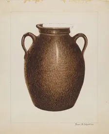 Stoneware Jar, c. 1938. Creator: Annie B Johnston