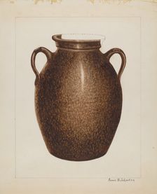 Stoneware Jar, c. 1938. Creator: Annie B Johnston