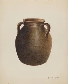 Stoneware Jar, c. 1938. Creator: Annie B Johnston