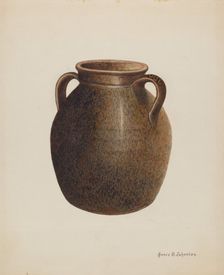 Stoneware Jar, c. 1938. Creator: Annie B Johnston
