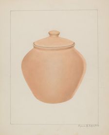 Stoneware Jar, c. 1939. Creator: Annie B Johnston