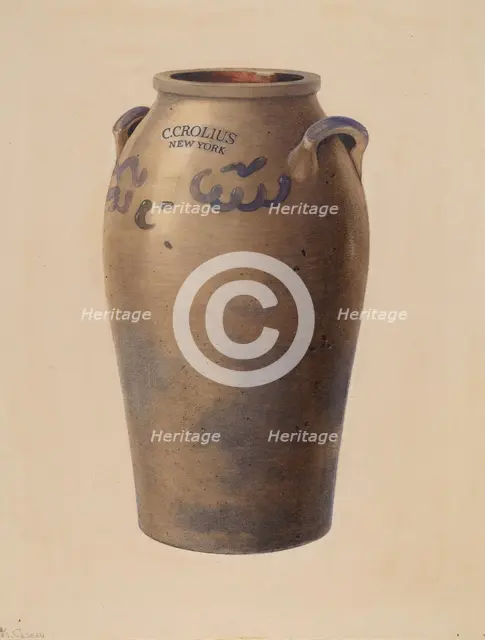 Stoneware Jar, c. 1940. Creator: Charles Caseau.