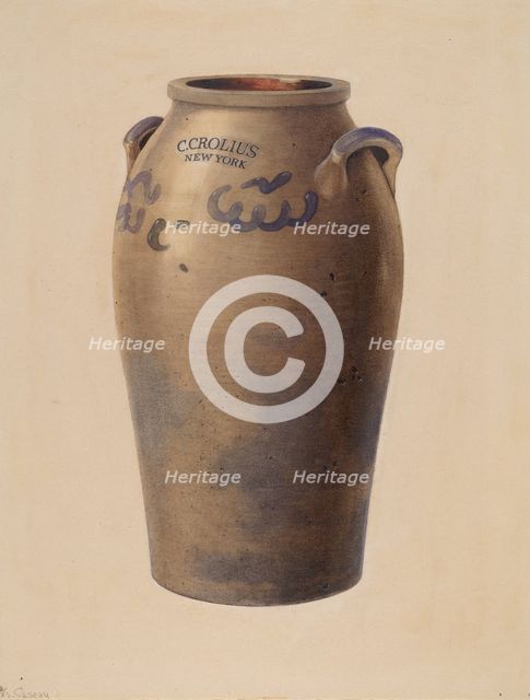 Stoneware Jar, c. 1940. Creator: Charles Caseau.