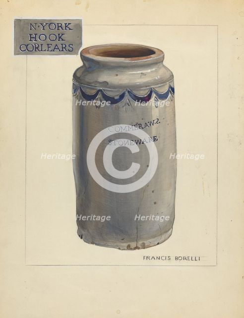 Stoneware Jar, c. 1940. Creator: Francis Borelli.