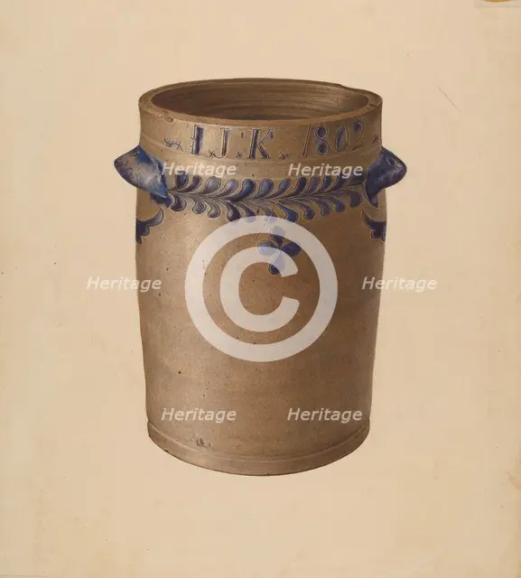 Stoneware Jar, c. 1940. Creator: Joseph Goldberg.