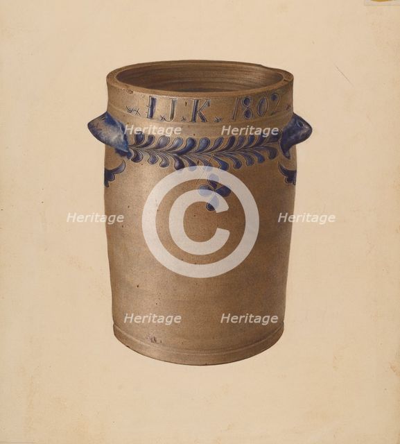 Stoneware Jar, c. 1940. Creator: Joseph Goldberg.