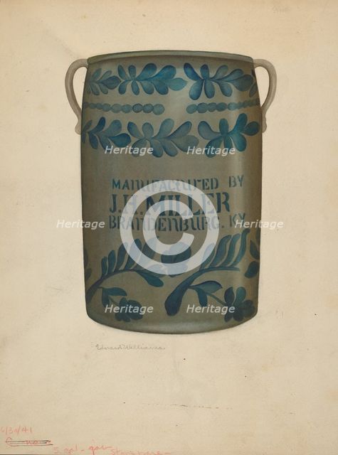 Stoneware Jar, c. 1941. Creator: Edward D. Williams.
