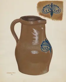 Stoneware Pitcher, 1936. Creator: Jerome Hoxie