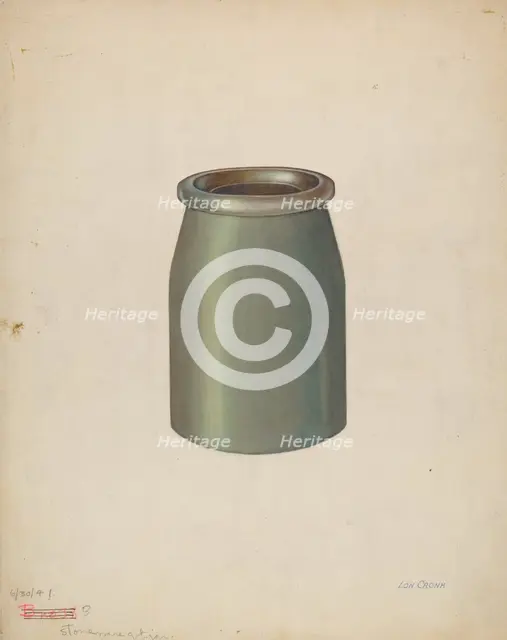 Stoneware Quart Jar, 1941. Creator: Lon Cronk.