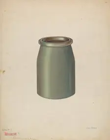 Stoneware Quart Jar, 1941. Creator: Lon Cronk