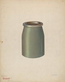 Stoneware Quart Jar, 1941. Creator: Lon Cronk