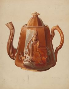 Stoneware Teapot, 1935/1942. Creator: Merkley, Arthur G.